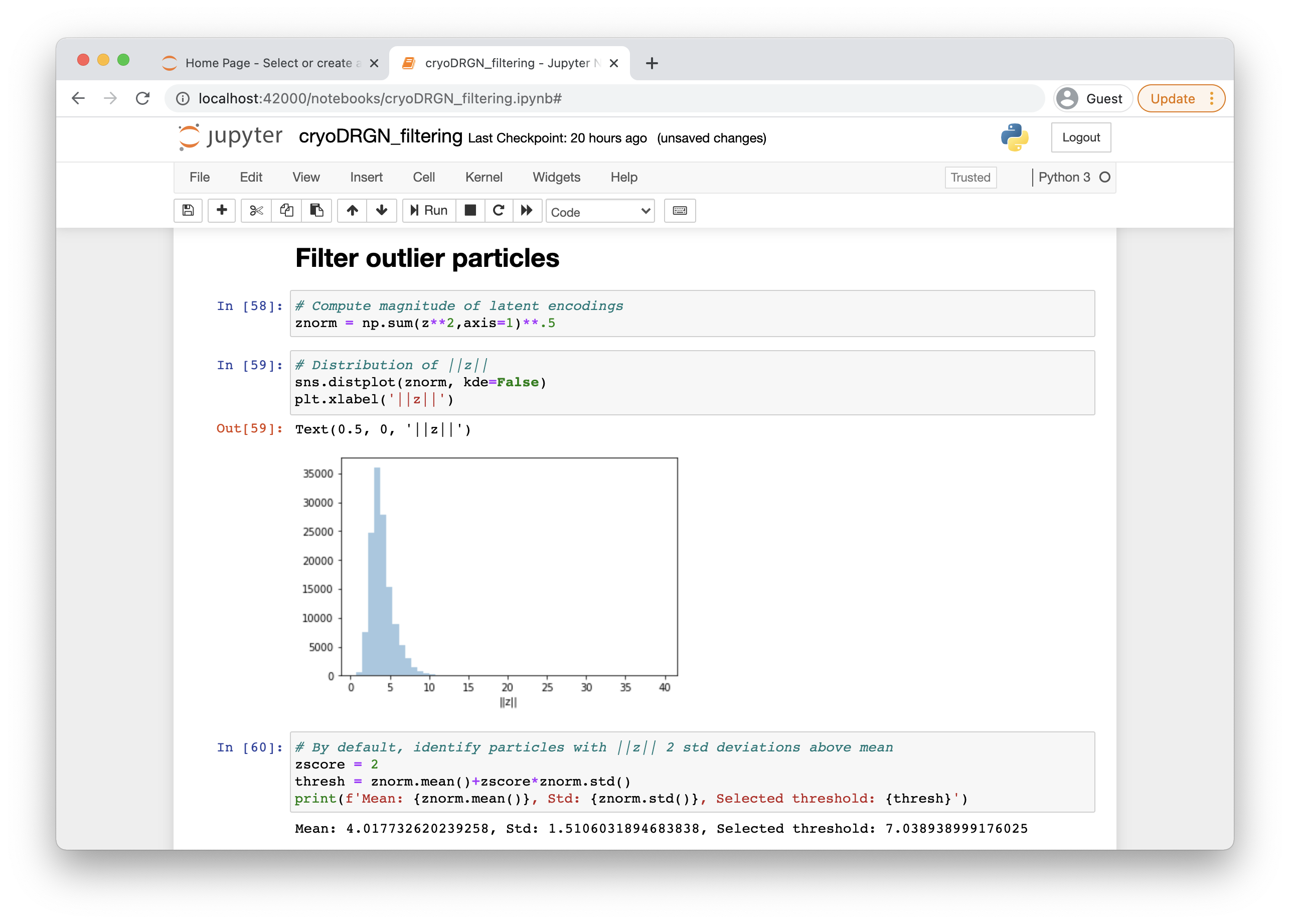 In cell 59, you can change the zscore to make the cutoff more or less stringent.